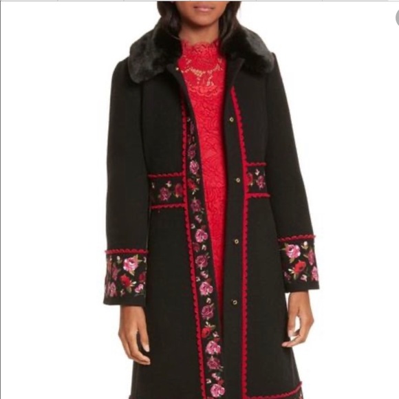 Kate Spade Madison Ave Coat Flower Floral Lanni - Picture 4 of 8
